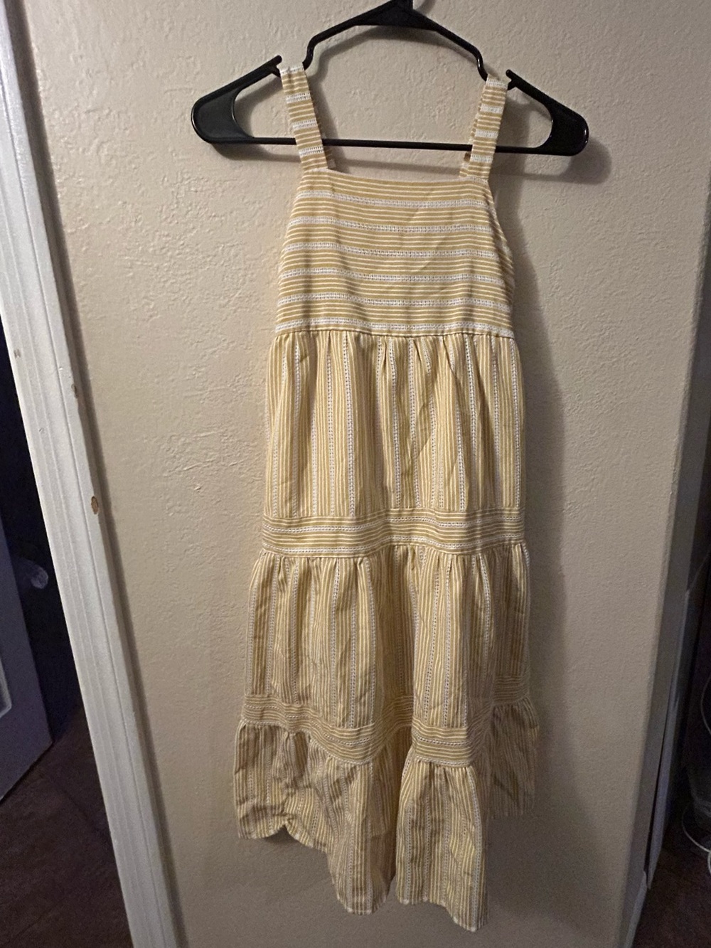 Lilt Yellow and White Striped Tiered Sundress Sz 8 Girls